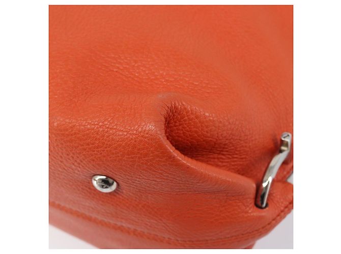 Salvatore Ferragamo Sofia Gancini Bag Leather 2way Orange Silver Auth BA16681A - Jerrillo - vista 16