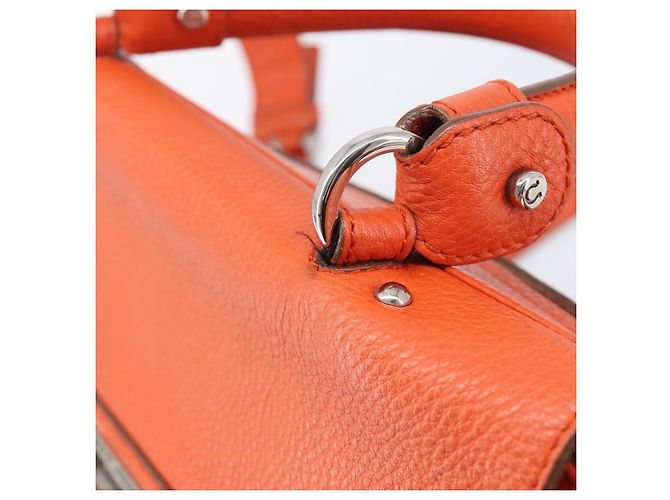 Salvatore Ferragamo Sofia Gancini Bag Leather 2way Orange Silver Auth BA16681A - Jerrillo - vista 18