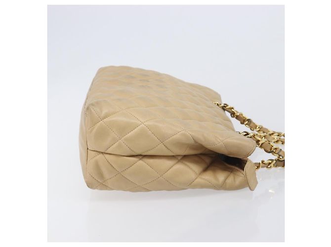 CHANEL Sac à épaule Matelassé à chaîne en agneau Beige Or CC Auth BA16674 - Jerrillo - vue 5