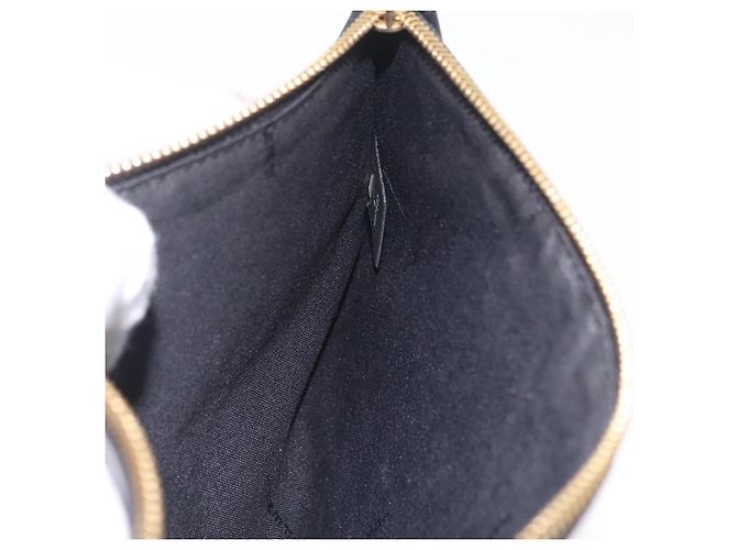 FENDI FILA Collaboration Clutch Bag Leather Black Gold Auth BA16700A - Jerrillo - vista 18