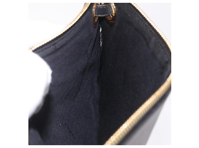 FENDI FILA Collaboration Clutch Bag Leather Black Gold Auth BA16700A - Jerrillo - vista 19