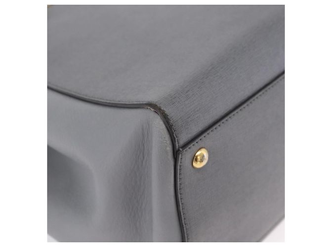 FENDI 2Jours Hand Bag Leather 2way Blue Silver Auth bs37583 - Jerrillo - vista 13