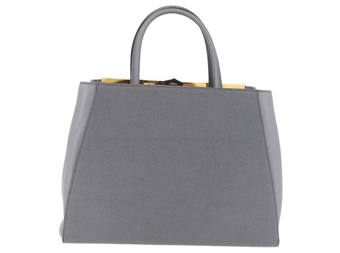 FENDI 2Jours Hand Bag Leather 2way Blue Silver Auth bs37583 - Jerrillo - vista 3