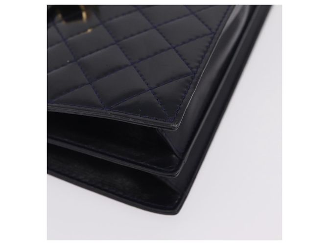 Autre Marque Saint Laurent Shoulder Bag Leather Navy Gold Tone Auth bs37775 - Jerrillo - vista 11