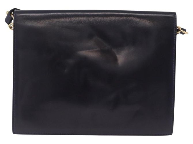 Autre Marque Saint Laurent Shoulder Bag Leather Navy Gold Tone Auth bs37775 - Jerrillo - vista 3