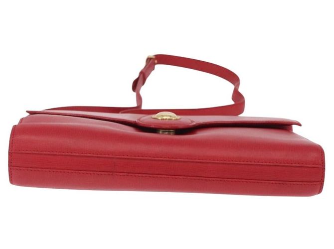 Christian Dior Shoulder Bag Leather Red Gold Tone Auth bs37803 - Jerrillo - vista 12