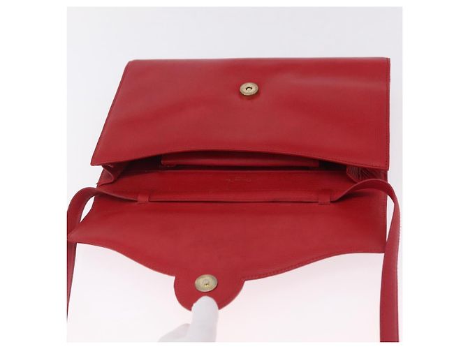 Christian Dior Shoulder Bag Leather Red Gold Tone Auth bs37803 - Jerrillo - vista 18