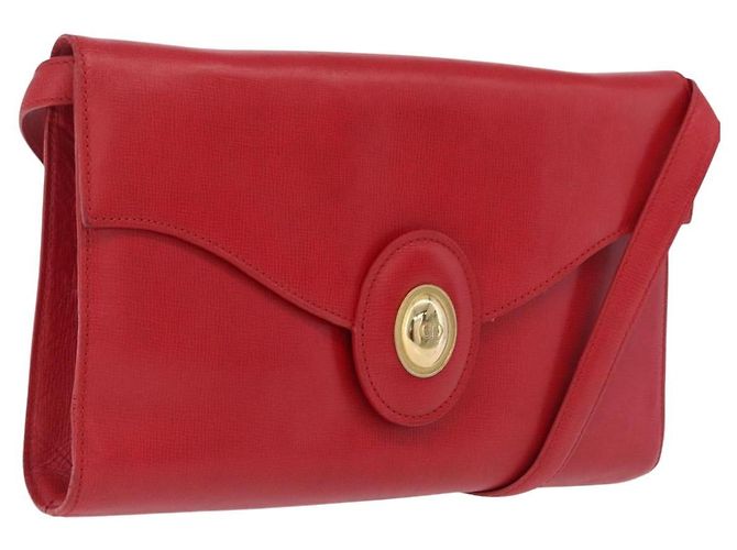 Christian Dior Shoulder Bag Leather Red Gold Tone Auth bs37803 - Jerrillo - vista 2