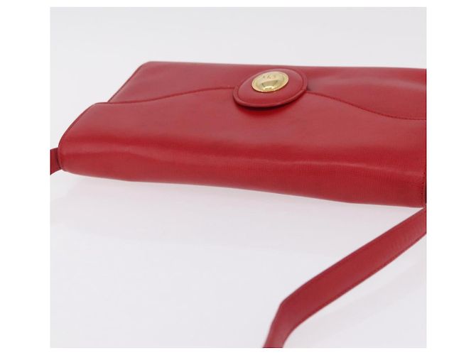 Christian Dior Shoulder Bag Leather Red Gold Tone Auth bs37803 - Jerrillo - vista 7