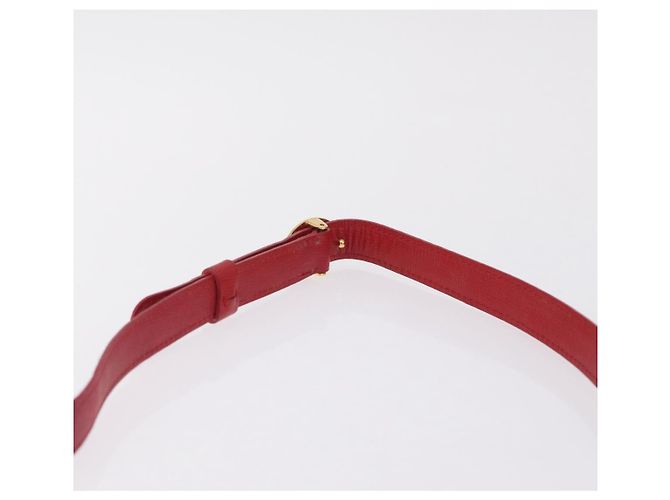 Christian Dior Shoulder Bag Leather Red Gold Tone Auth bs37803 - Jerrillo - vista 9