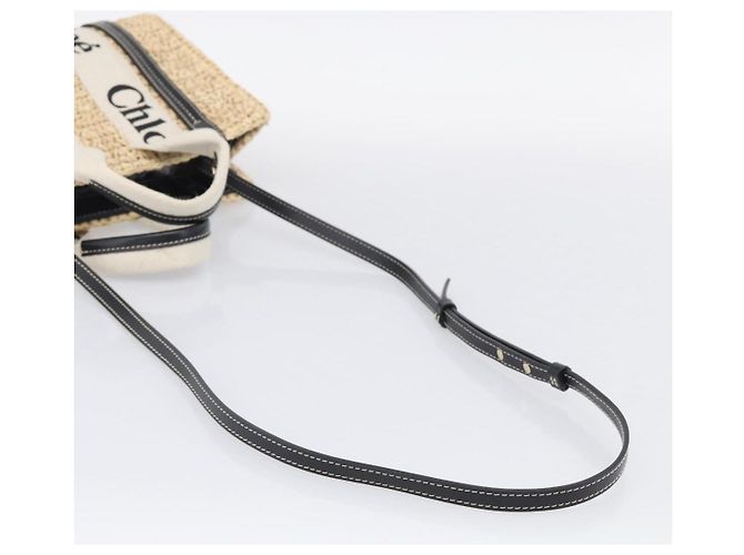 Chloé Chloe Woody Hand Bag Raffia 2way Beige Gold Tone Auth bs37833A - Jerrillo - vista 10