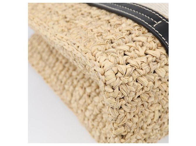 Chloé Chloe Woody Hand Bag Raffia 2way Beige Gold Tone Auth bs37833A - Jerrillo - vista 16