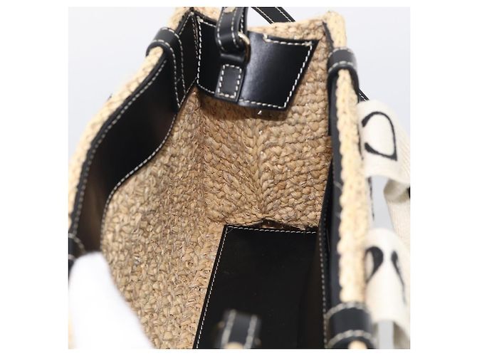 Chloé Chloe Woody Hand Bag Raffia 2way Beige Gold Tone Auth bs37833A - Jerrillo - vista 19