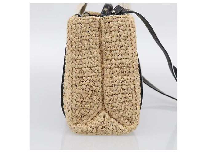 Chloé Chloe Woody Hand Bag Raffia 2way Beige Gold Tone Auth bs37833A - Jerrillo - vista 4