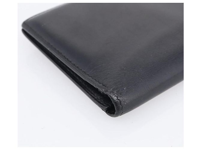 Hermès HERMES Bean Long Wallet Leather Black Gold Tone Auth bs37904 - Jerrillo - vista 11