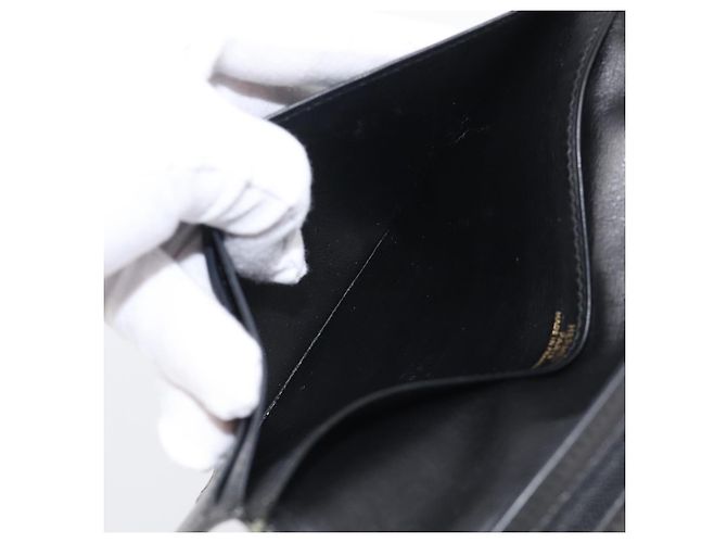 Hermès HERMES Bean Long Wallet Leather Black Gold Tone Auth bs37904 - Jerrillo - vista 16
