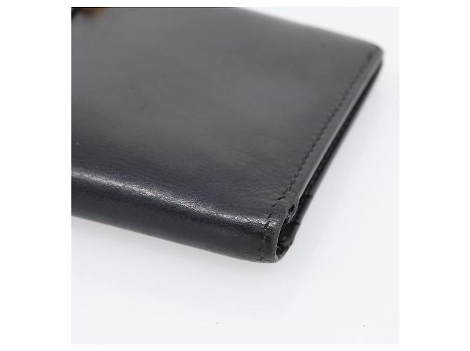 Hermès HERMES Bean Long Wallet Leather Black Gold Tone Auth bs37904 - Jerrillo - vista 8