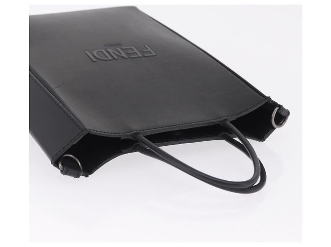 FENDI Pack Shopping Bag Small Hand Bag Leather Black Silver 7VA512 Auth bs37907 - Jerrillo - vista 7