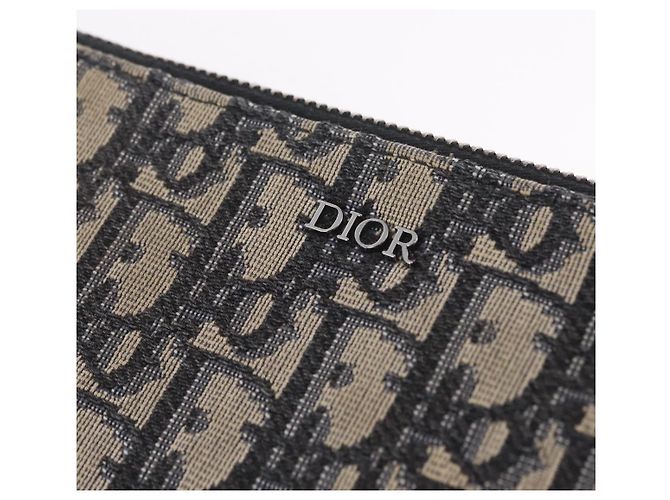 Christian Dior Oblique Clutch Bag Canvas Navy Silver Auth bs37922 - Jerrillo - vista 12