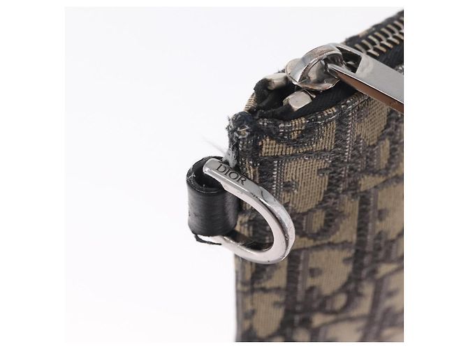 Christian Dior Oblique Clutch Bag Canvas Navy Silver Auth bs37922 - Jerrillo - vista 14