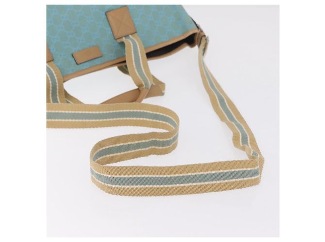 GUCCI GG Canvas Tote Bag 2way Outlet Light Blue Silver 257298 Auth ep16449A - Jerrillo - vista 10