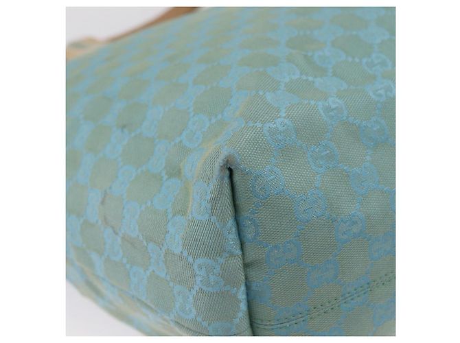 GUCCI GG Canvas Tote Bag 2way Outlet Light Blue Silver 257298 Auth ep16449A - Jerrillo - vista 15