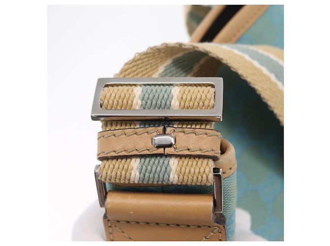 GUCCI GG Canvas Tote Bag 2way Outlet Light Blue Silver 257298 Auth ep16449A - Jerrillo - vista 17