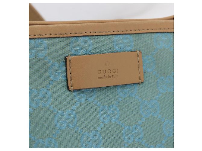 GUCCI GG Canvas Tote Bag 2way Outlet Light Blue Silver 257298 Auth ep16449A - Jerrillo - vista 18