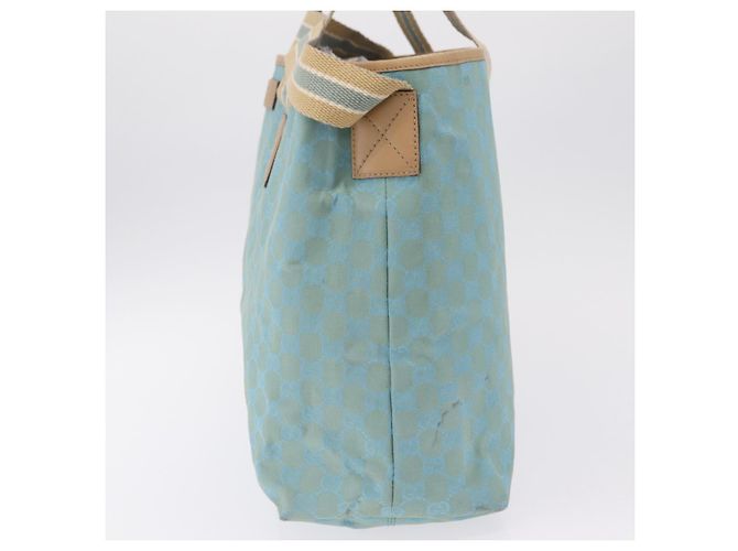GUCCI GG Canvas Tote Bag 2way Outlet Light Blue Silver 257298 Auth ep16449A - Jerrillo - vista 4