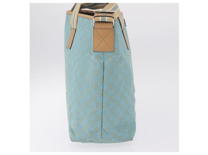 GUCCI GG Canvas Tote Bag 2way Outlet Light Blue Silver 257298 Auth ep16449A - Jerrillo - vista 6