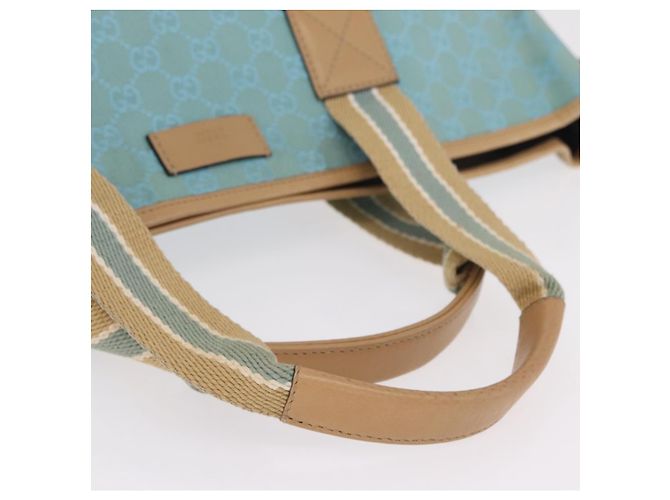 GUCCI GG Canvas Tote Bag 2way Outlet Light Blue Silver 257298 Auth ep16449A - Jerrillo - vista 8