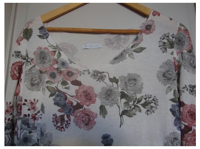 Autre Marque Jersey Floral de Algodón y Viscosa Made in Italy - vista 3