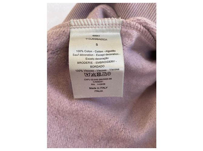 Dior Felpa con Cappuccio CD Ricamata Rosa Violaceo - vista 5