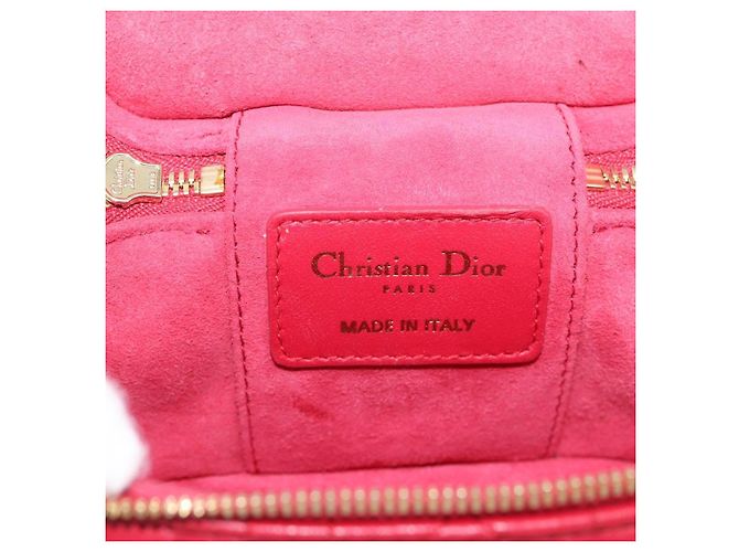 Christian Dior Canage Lady Dior Micro Vanity Bag Lamb Skin Red Gold Auth ka6800V - Jerrillo - vista 20