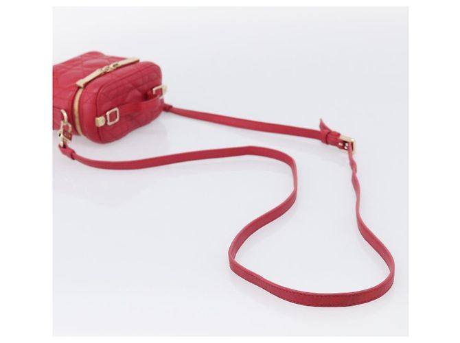 Christian Dior Canage Lady Dior Micro Vanity Bag Lamb Skin Red Gold Auth ka6800V - Jerrillo - vista 9