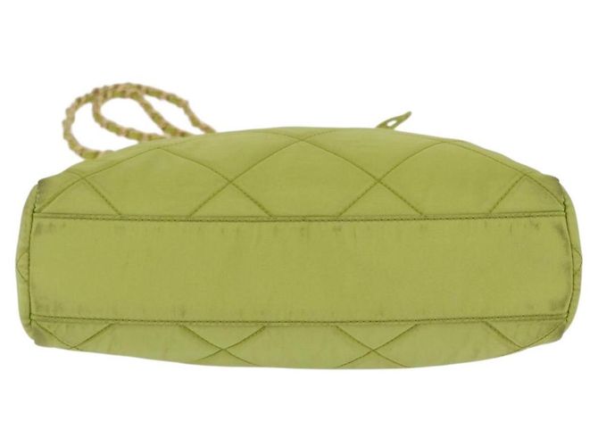 PRADA Chain Shoulder Bag Nylon LIme Green Gold Auth ka6808V - Jerrillo - vista 11
