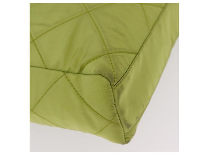 PRADA Chain Shoulder Bag Nylon LIme Green Gold Auth ka6808V - Jerrillo - vista 14