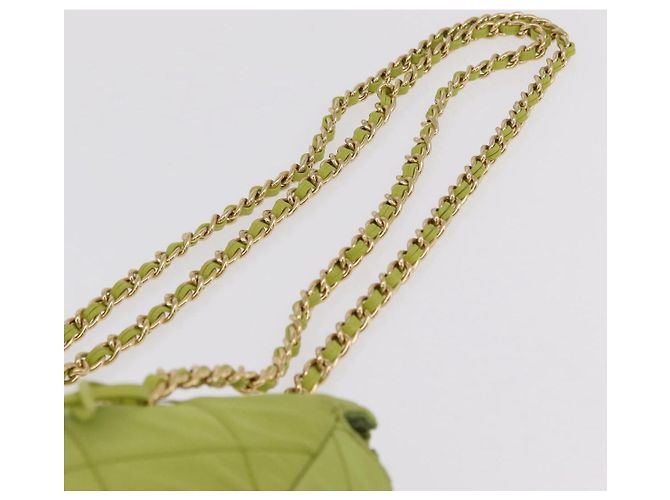 PRADA Chain Shoulder Bag Nylon LIme Green Gold Auth ka6808V - Jerrillo - vista 9