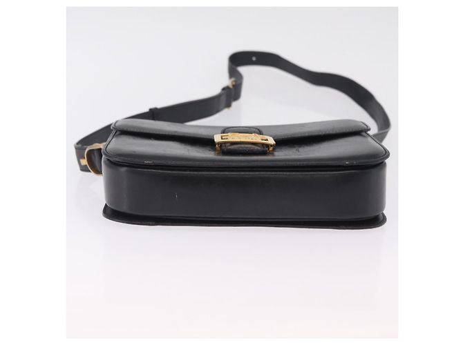 Céline CELINE Horse Carriage Shoulder Bag Leather Black Gold Auth ka6798 - Jerrillo - vista 11