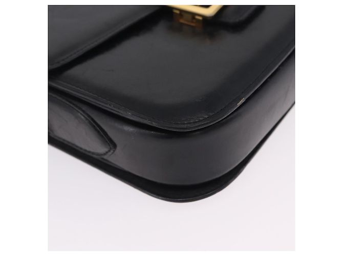 Céline CELINE Horse Carriage Shoulder Bag Leather Black Gold Auth ka6798 - Jerrillo - vista 12