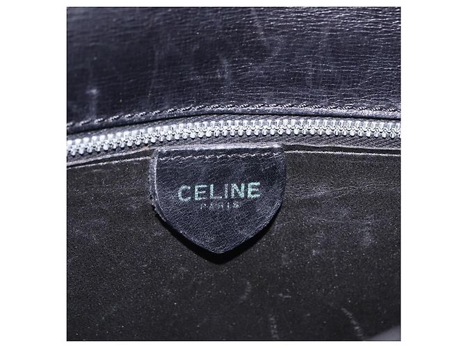 Céline CELINE Horse Carriage Shoulder Bag Leather Black Gold Auth ka6798 - Jerrillo - vista 19