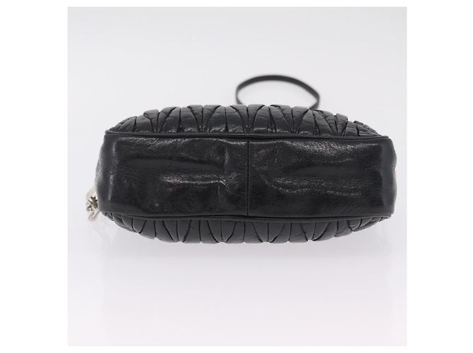 Miu Miu Matelasse Shoulder Bag Leather Black Silver Auth ka6824V - Jerrillo - vista 11
