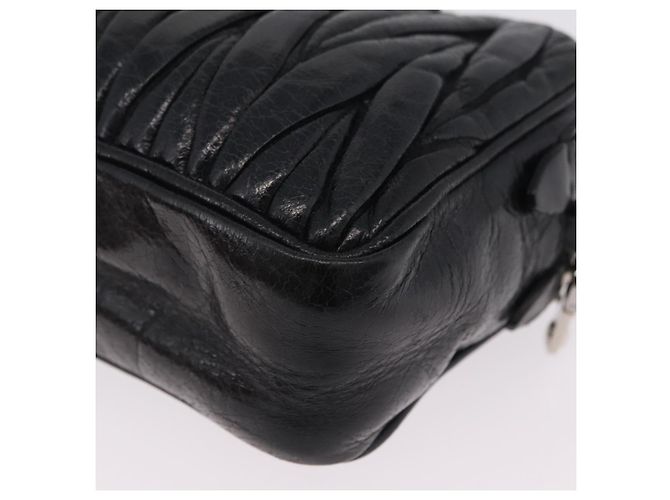 Miu Miu Matelasse Shoulder Bag Leather Black Silver Auth ka6824V - Jerrillo - vista 15