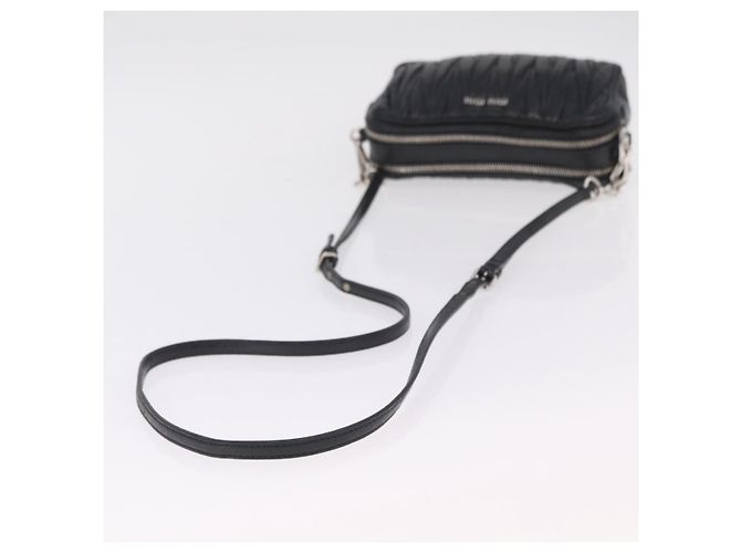 Miu Miu Matelasse Shoulder Bag Leather Black Silver Auth ka6824V - Jerrillo - vista 7
