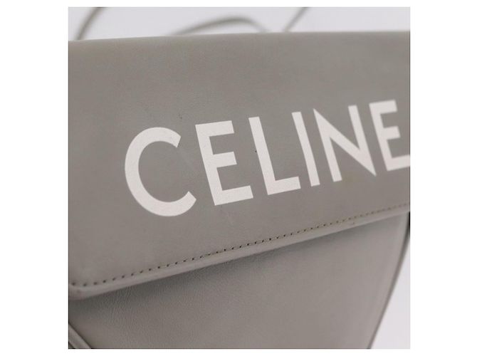 Céline CELINE Triangle Bag Leather Gray Auth ka6826A - Jerrillo - vista 15