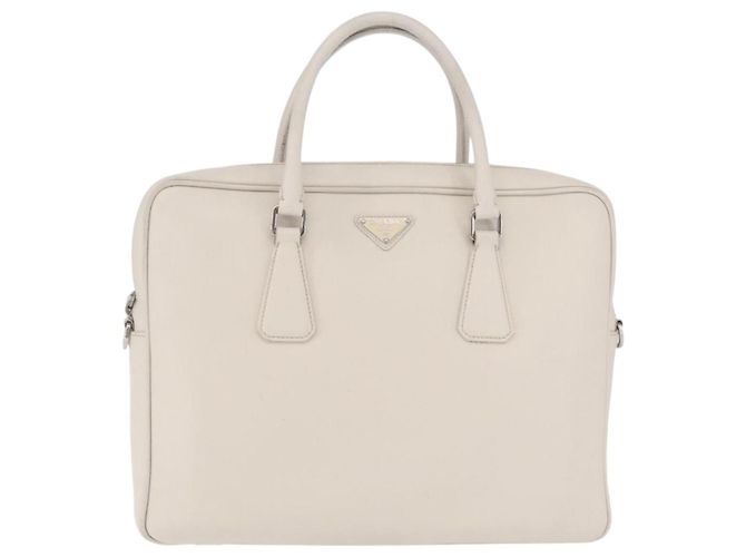 PRADA Business Bag Saffiano leather White Silver Auth ka6834 - Jerrillo - vista 2