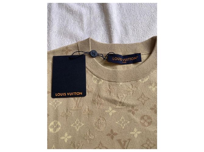 T-shirt Louis Vuitton Monogram Beige - vista 3