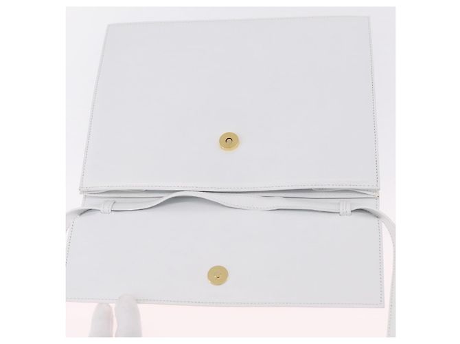 Céline CELINE Shoulder Bag Leather White Gold Auth ep16793A - Jerrillo - vista 17