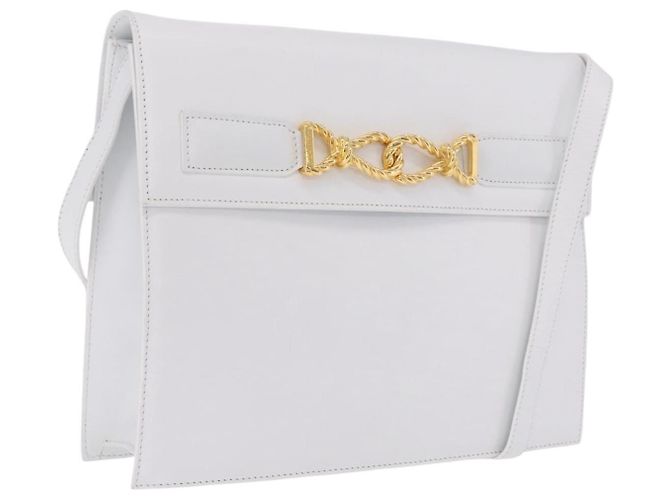 Céline CELINE Shoulder Bag Leather White Gold Auth ep16793A - Jerrillo - vista 2