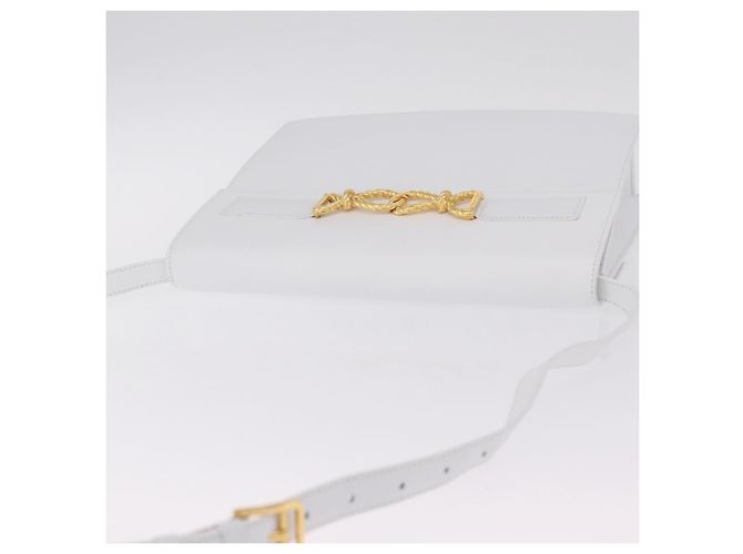 Céline CELINE Shoulder Bag Leather White Gold Auth ep16793A - Jerrillo - vista 6